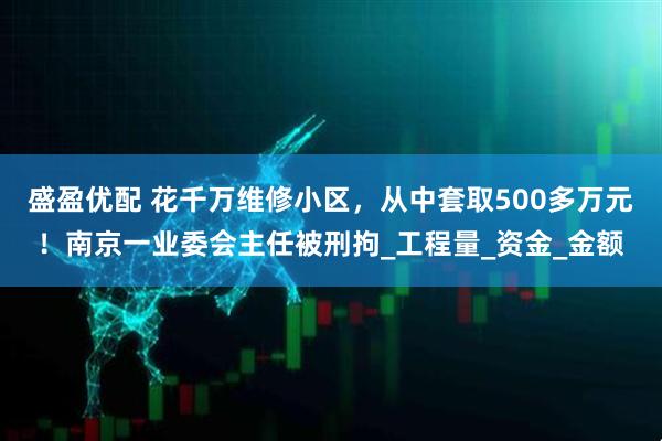 盛盈优配 花千万维修小区，从中套取500多万元！南京一业委会主任被刑拘_工程量_资金_金额